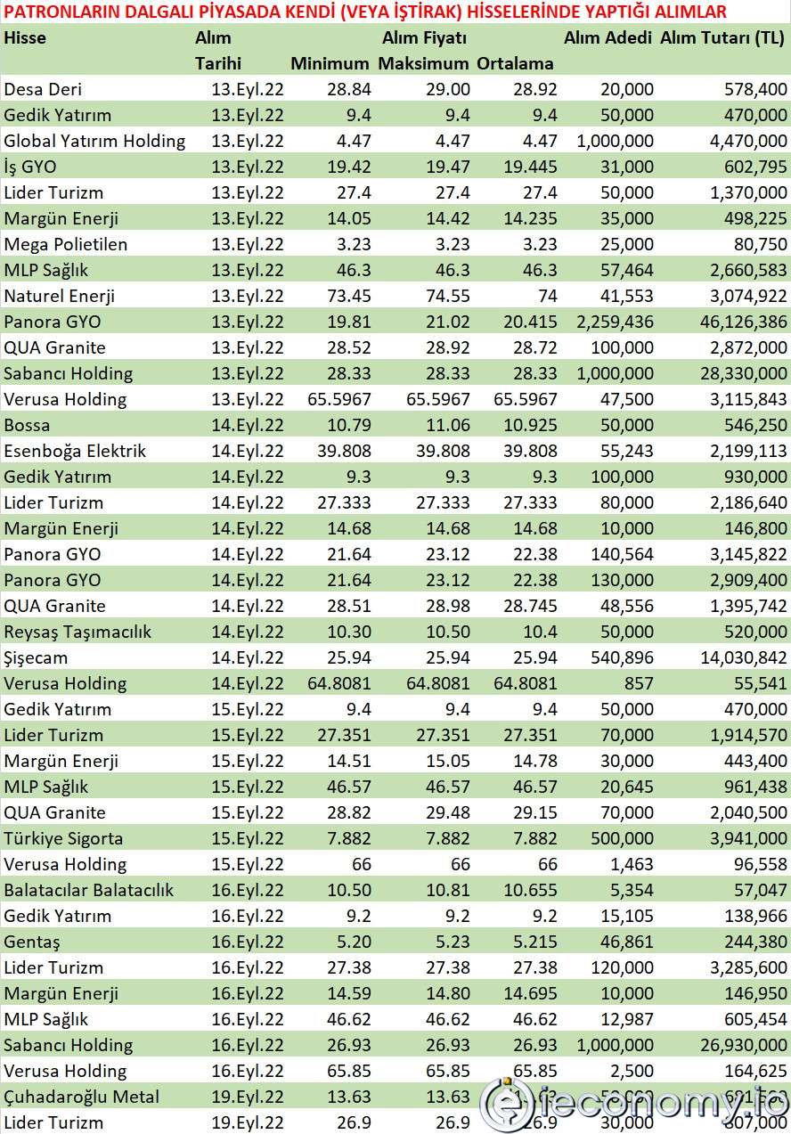 Borsa çalkantıdayken patronlar kendi hisselerini koruyor!