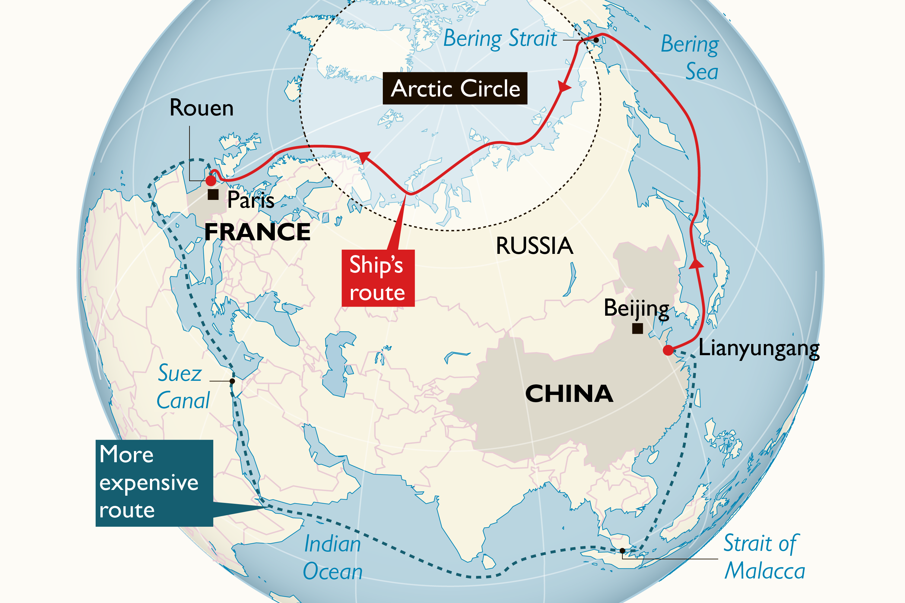China plans to build a polar trade route to Europe